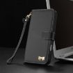 Realme C65 4G Global Leather Phone Case with Hand Strap - Black - 8