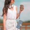 Realme GT7 5G Light Blue Leather Phone Case with Hand Strap - 7