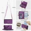 Samsung Galaxy S25 5G Wallet Leather Phone Case with Lanyard, Purple - 7
