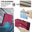Samsung Galaxy S25 Edge 5G Red Leather Wallet Phone Case with Lanyard - 5