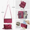 Samsung Galaxy S24+ 5G Red Leather Wallet Phone Case with Lanyard - 7