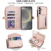 Samsung Galaxy S24+ 5G Wallet Leather Phone Case with Lanyard Rose Gold - 4