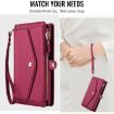 Samsung Galaxy S23 Ultra 5G Red Leather Wallet Case with Lanyard - 8