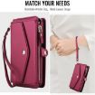 Samsung Galaxy S22+ 5G Red Leather Wallet Phone Case with Lanyard - 8