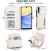 Samsung Galaxy A15 Wallet Case, Detachable Leather with Lanyard, White - 4