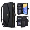 Samsung Galaxy A15 Wallet Case: Detachable Leather with Lanyard (Black) - 1