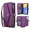 Samsung Galaxy A35 5G Wallet Case, Detachable Leather, Lanyard, Purple - 1