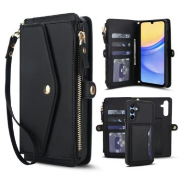 Samsung Galaxy A36 5G Wallet Detachable Leather Phone Case Black - 1