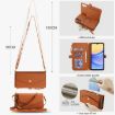 Samsung Galaxy A36 5G Wallet Case, Detachable Leather with Lanyard, Brown - 7
