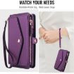 Samsung Galaxy A55 5G Wallet Leather Phone Case with Lanyard, Purple - 8