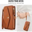 Samsung Galaxy A72 5G Wallet Detachable Leather Case with Lanyard Brown - 8