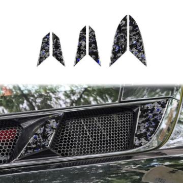 6pcs Gold Foil Carbon Fiber Engine Vents Stickers for Corvette C8 2020+ - 1