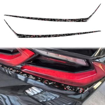 Gold Foil Carbon Fiber Taillight Stickers for Corvette C8 2020+, 2pcs Set - 1