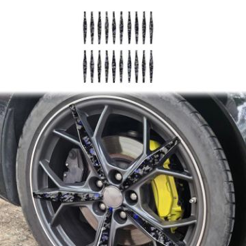 Gold Foil Carbon Fiber Car Wheel Stickers for Corvette C8 2020+ (20pcs) - 1