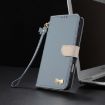 Xiaomi 14T Pro Light Blue Metal Bow Leather Case with Hand Strap - 8