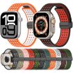Magnetic Buckle Silicone Watch Band for Apple Watch 42/41/40/38mm Grey Yellow - 5