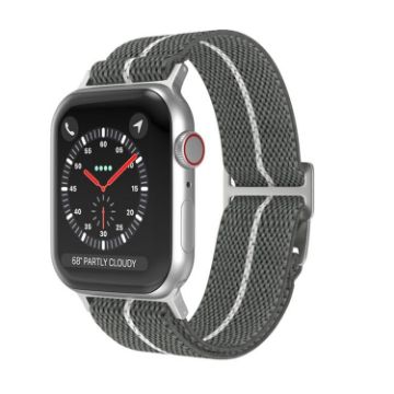 Dual-Color Nylon Watch Band for Apple Watch 46/49/45/44mm - Grey White - 1
