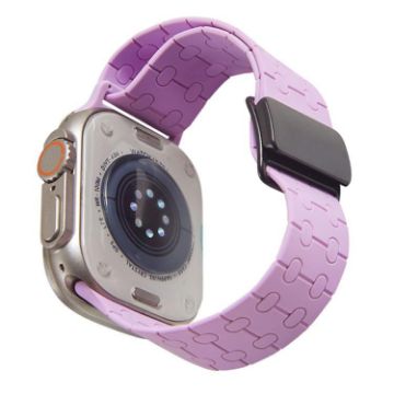 Magnetic Buckle Silicone Band for Apple Watch 42/41/40/38mm - Lavender - 1