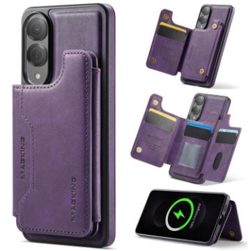 Samsung Galaxy S25 Edge 5G DG.MING MagSafe RFID Card Case Purple - 1