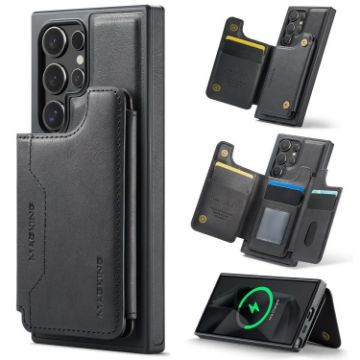 Samsung Galaxy S24 Ultra 5G DG.MING MagSafe RFID Card Phone Case Black - 1