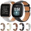 Fitbit Versa 4/3/Sense 2/1 20mm Black Shark Leather Band (Light Grey) - 2