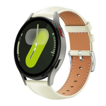 Samsung Galaxy Watch7/FE/6/5/4 20mm Leather Band - Creamy White - 1