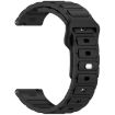 18mm Black I-Shaped Solid Color Silicone Watch Band - 3