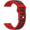 18mm I-Shaped Dual Color Silicone Watch Band - Red Black - 3