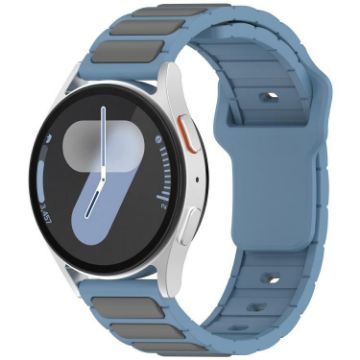 18mm I-Shaped Dual Color Silicone Watch Band - Blue Grey - 1