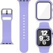 Apple Watch Series 10 42mm Purple Silicone Band & PC Case Combo - 1