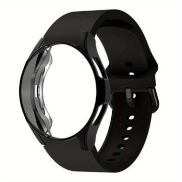 Samsung Galaxy Watch 7 40mm Silicone Band with PC Case - Black - 1