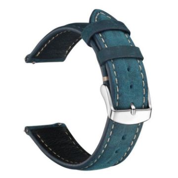 14mm Blue Retro Crazy Horse Leather Watch Band xDfind - 1