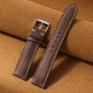 22mm Dark Brown Retro Crazy Horse Leather Watch Band xDfind - 2
