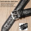 14mm Bamboo Texture Pin Buckle Leather Watch Band - Light Blue - 4