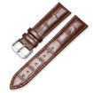 14mm Bamboo Texture Leather Watch Band with Pin Buckle - Brown - 1