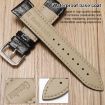 18mm Bamboo Texture Pin Buckle Leather Watch Band - Black - 5