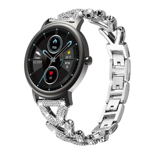 20mm Silver Diamond Metal Watch Band for Xiaomi Mibro Air/Lite - 1