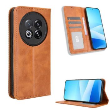 Meizu Note 16 Pro 5G Brown Leather Phone Case - Magnetic Buckle Retro - 1