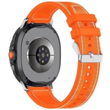 Samsung Galaxy Watch 8/8 Classic Hybrid Nylon Silicone Band Orange - 1