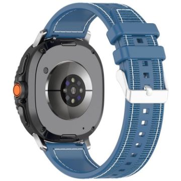 Samsung Galaxy Watch 8/8 Classic Hybrid Nylon Silicone Band - Midnight Blue - 1