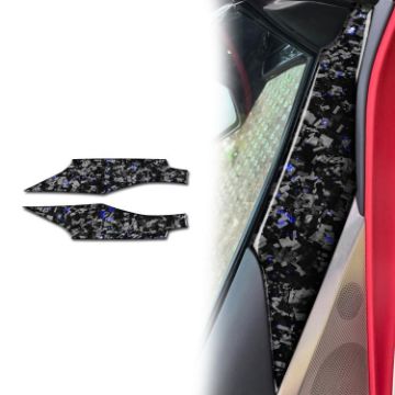 Gold Foil Carbon Fiber Car Door Stickers for Corvette C8 2020+ (2pcs) - 1