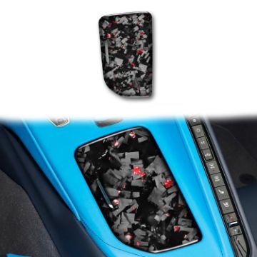 Chevrolet Corvette C8 2020+ Red Carbon Fiber Cup Cover Sticker - 1